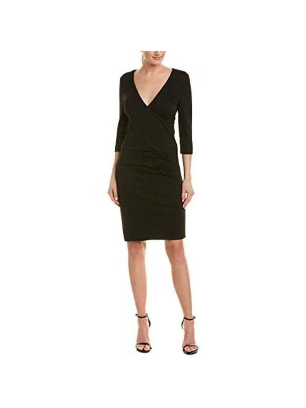 Nwt Nicole Miller Collection | Ponte Tidal Pleated Sheath Dress in Black